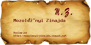 Mozolányi Zinajda névjegykártya